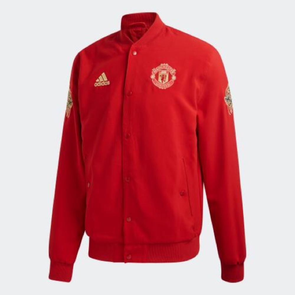 Adidas MANCHESTER UNITED CNY Bomber JACKET Red BN - Picture 9 of 11